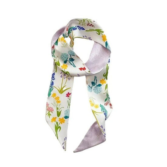 Smalle sjaal bloemen - Wit - Medase