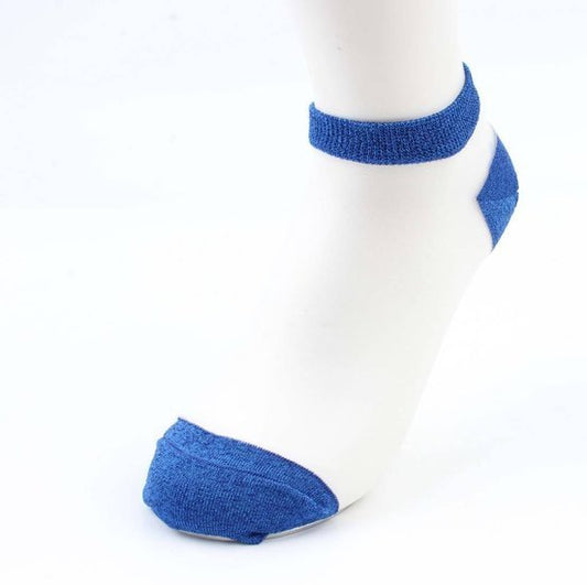 Sokken transparant glitter - Blauw - Medase