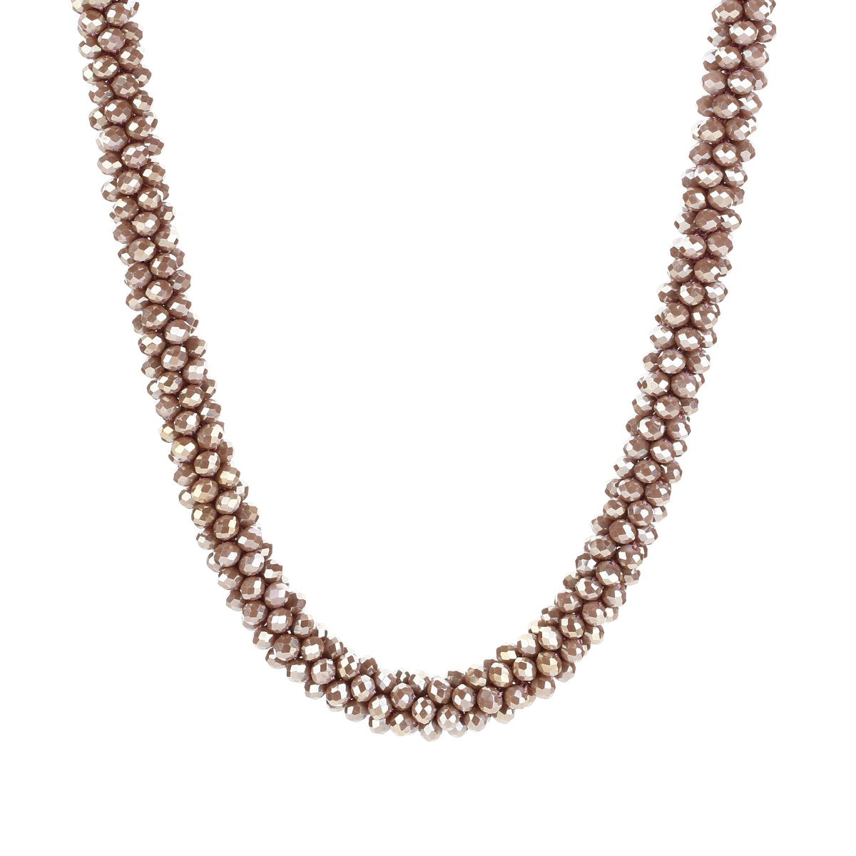 Sparkle kralen ketting 40cm facet beads camel shimmer elegant chic statement