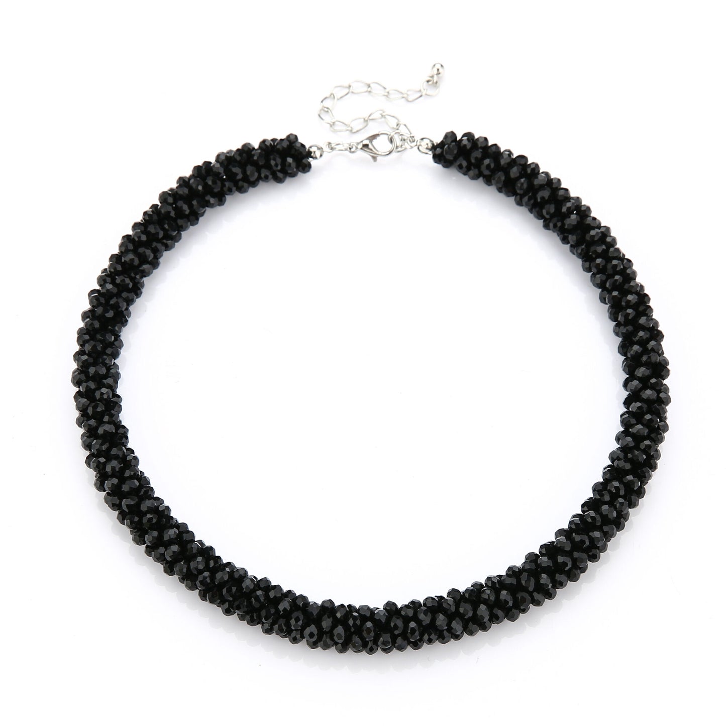Sparkle kralen ketting 40cm facet beads zwart  shimmer elegant chic statement