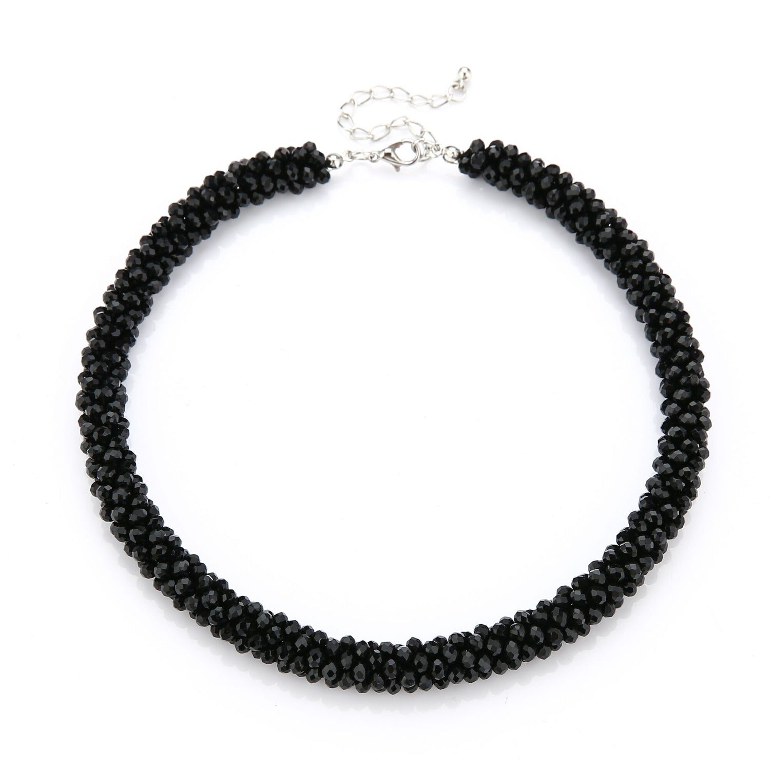 Sparkle kralen ketting 40cm facet beads zwart  shimmer elegant chic statement