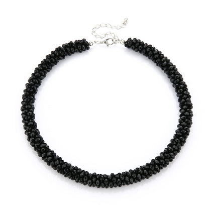Sparkle kralen ketting 40cm facet beads zwart  shimmer elegant chic statement