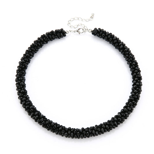 Sparkle kralen ketting 40cm facet beads zwart  shimmer elegant chic statement
