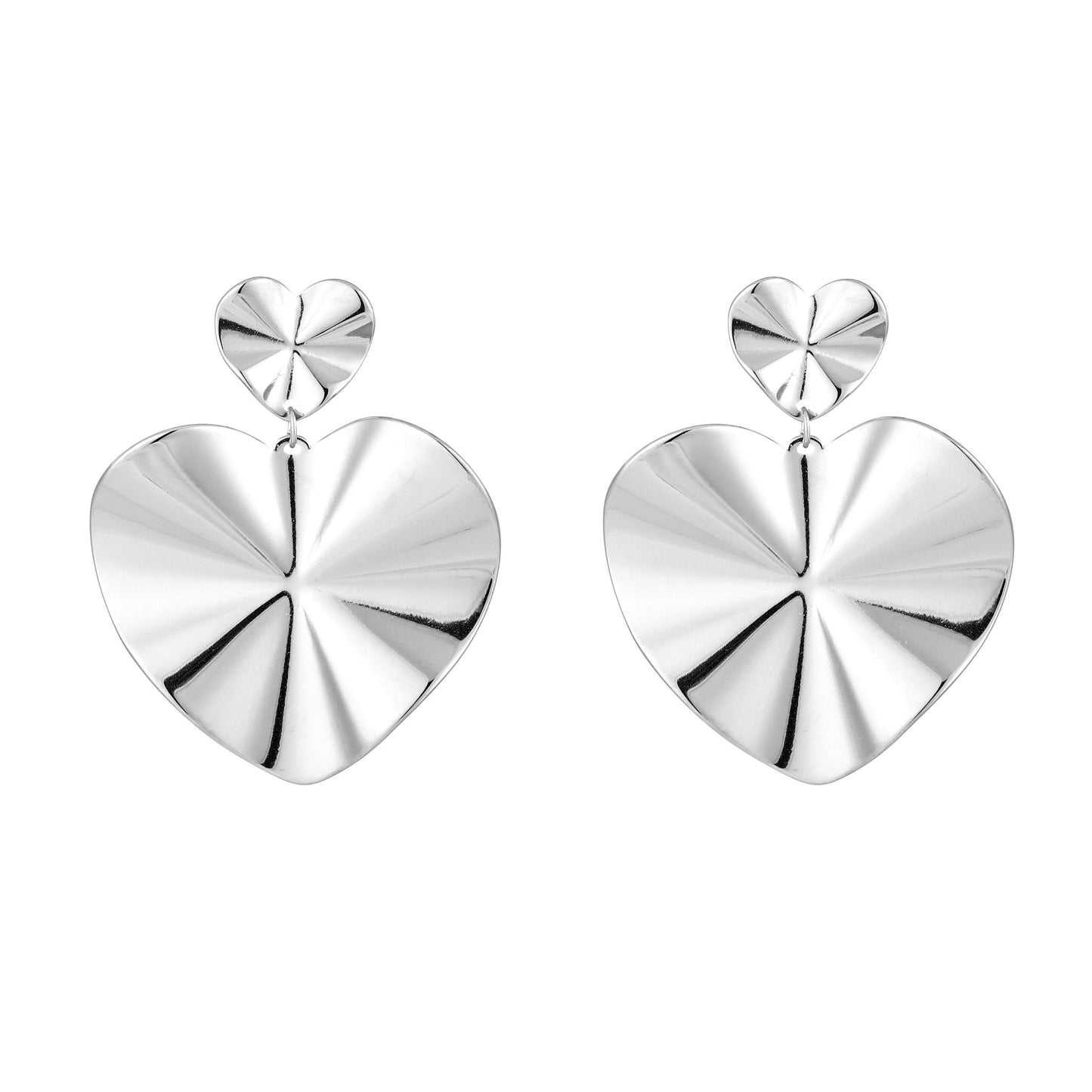 Statement Oorbellen – Goud & Zilver – Hartvormig Design - Medase