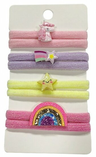 Stoffen elastiekjes rainbow - Medase