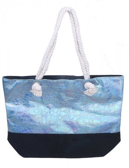 Strandtas metalic blauw - Medase
