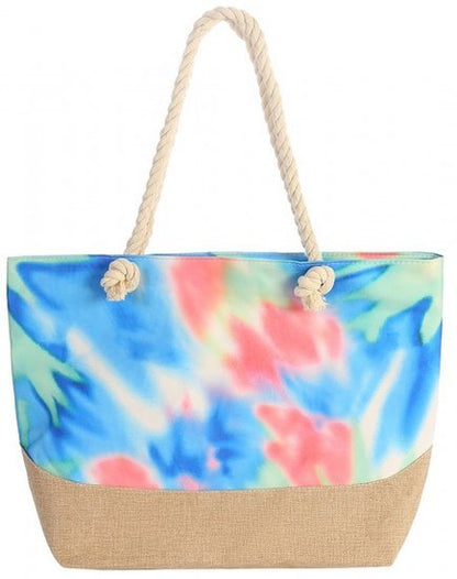 Strandtas tie dye blauw - Medase