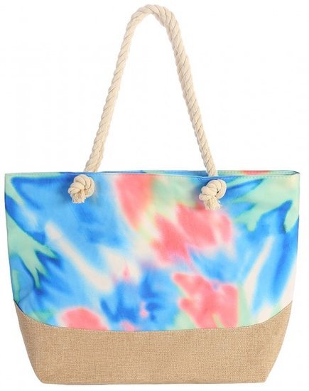 Strandtas tie dye blauw - Medase
