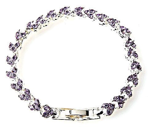 Strass armband heart - Paars - Medase