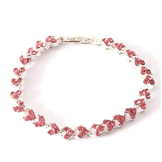 Strass armband heart - Roze - Medase