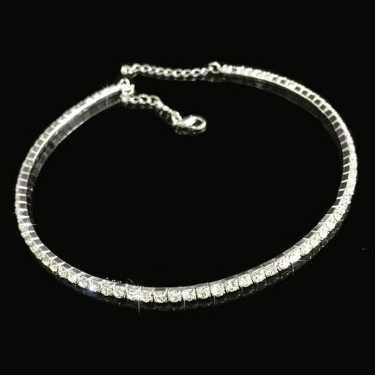 Strass choker 1 rij - Medase