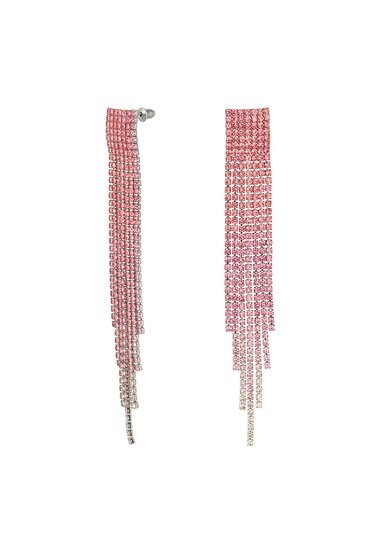 Strass oorbellen santana - Roze - Medase