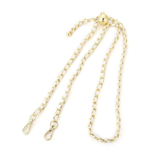 Tas riem bag strap chain goud wit 130cm verstelbaar metalen schakels PU leer