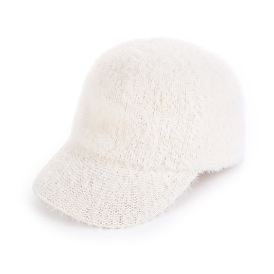 Teddy pet baseball cap fluffy polyester beige 56-58cm warm winter cozy trendy