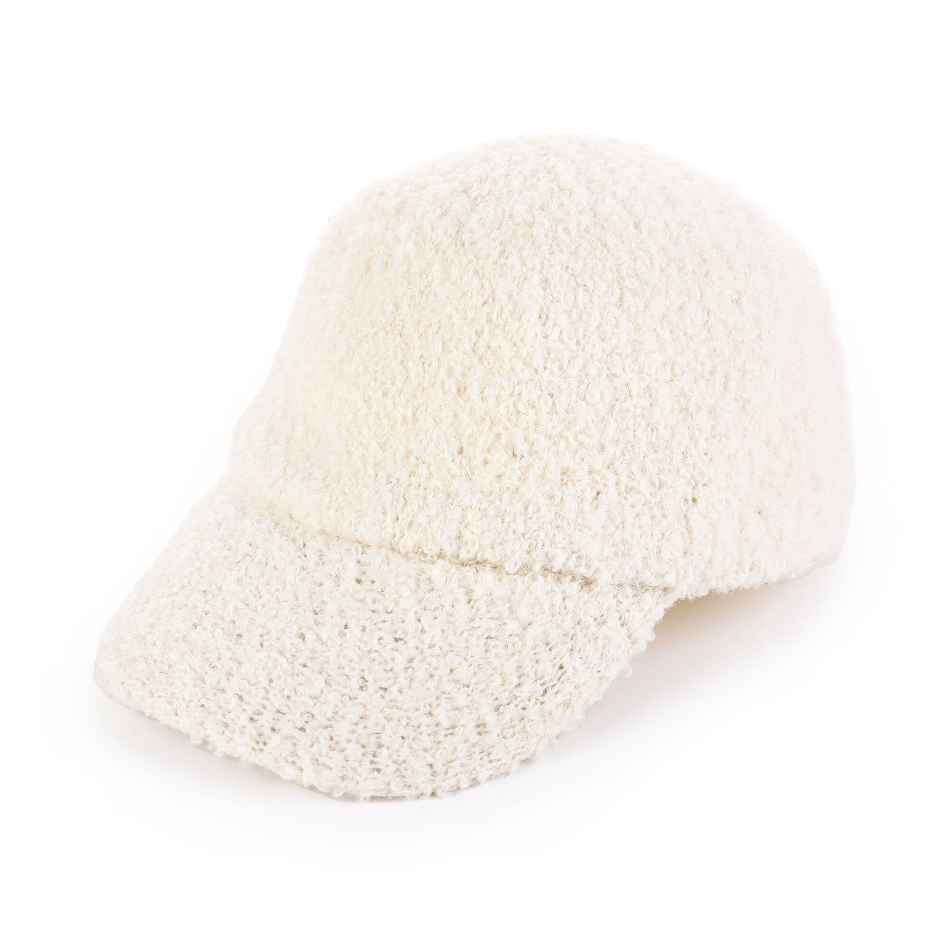 eddy pet baseball cap fluffy viscose wool wit 56-58cm elegant warm winter chic