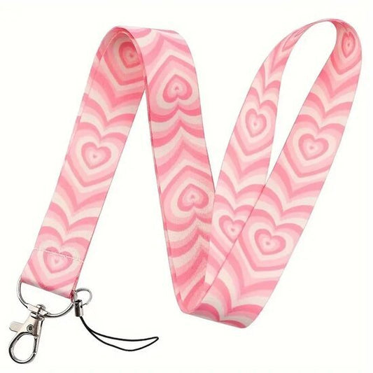 Telefoonkoord / keycord heart - Roze - Medase