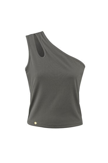 Topje/hemdje one shoulder Maat L - Grijs - Medase