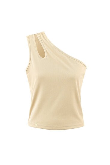 Topje/hemdje one shoulder Maat M - Creme - Medase