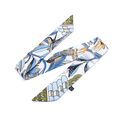 Twilly sjaal blauw botanisch patroon - Medase