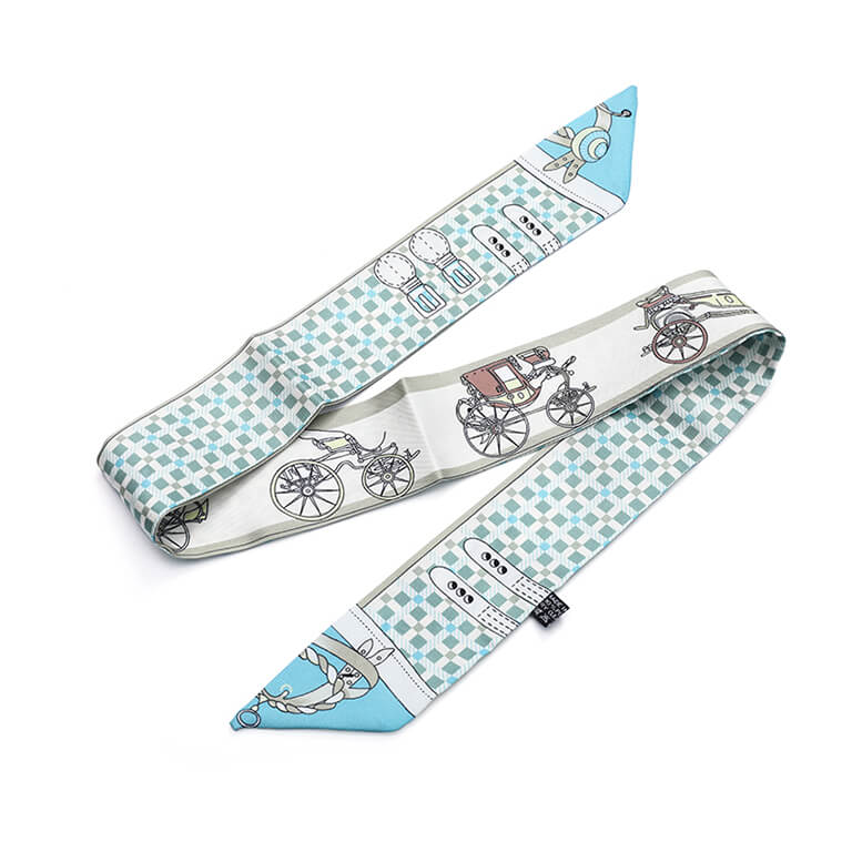 Twilly sjaal koets print mintgroen - Medase