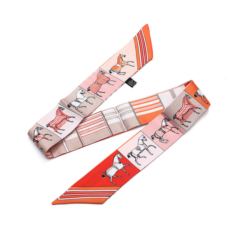 Twilly sjaal paardenprint oranje - Medase