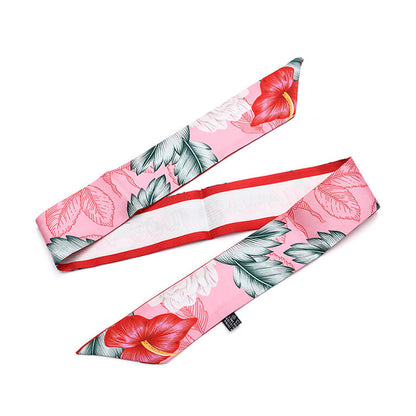Twilly sjaal tropische bloemen roze rood - Medase