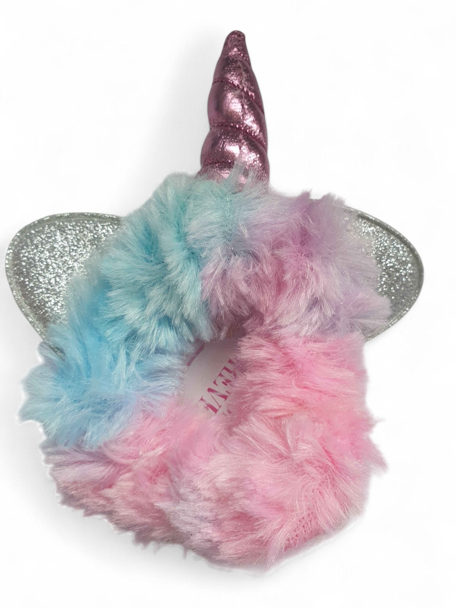 Unicorn Scrunchie – Fluffy Haarelastic met Glitter Oortjes en Glanzende Hoorn - Medase