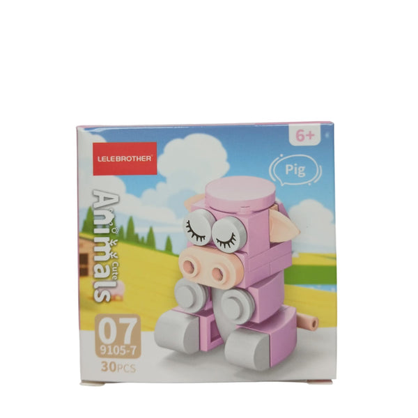 Varken bouwblokken set 30 stuks 6+ schattig roze wit decoratie creatief
