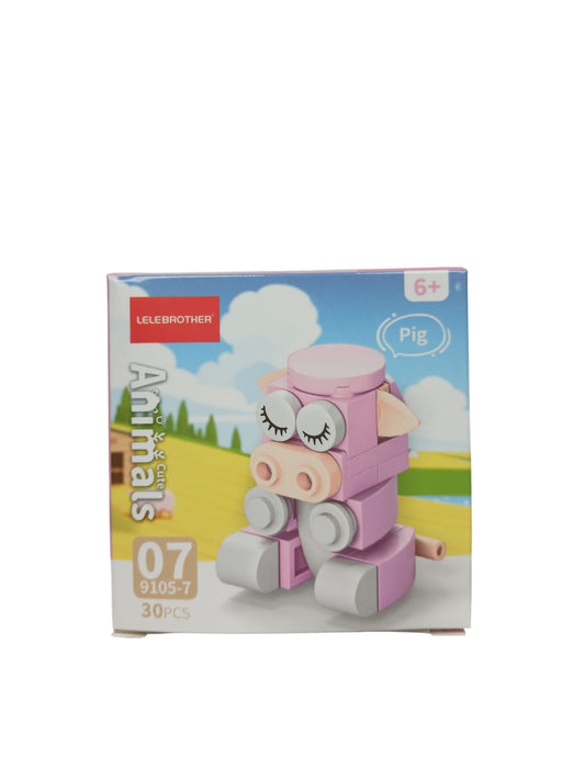 Varken bouwblokken set 30 stuks 6+ schattig roze wit decoratie creatief