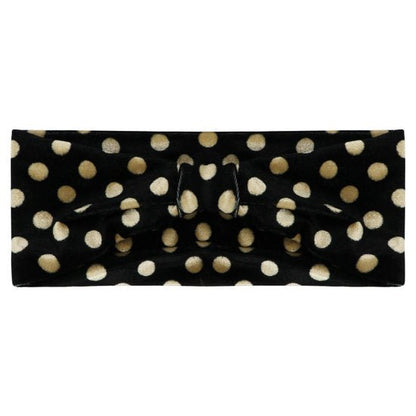 Velvet haarband dots - Zwart/Beige - Medase