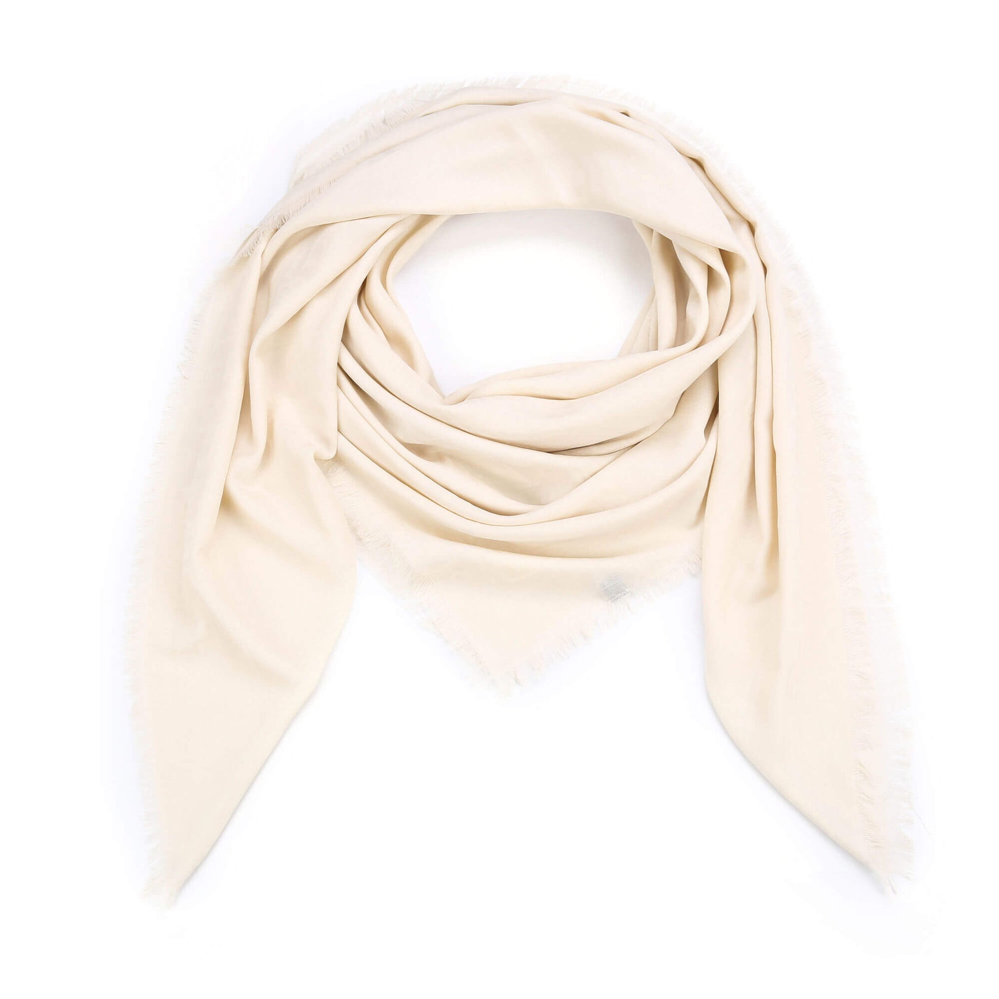 Vierkante sjaal 130x130cm beige 100% viscose zacht luchtig elegant