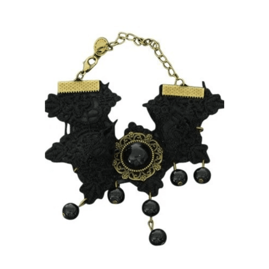 Vintage/gothic enkelbandje cameo - zwart - Medase