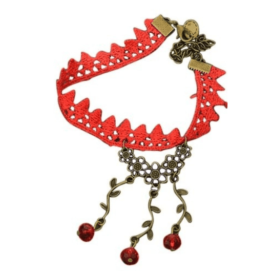 Vintage/gothic enkelbandje rood - Medase