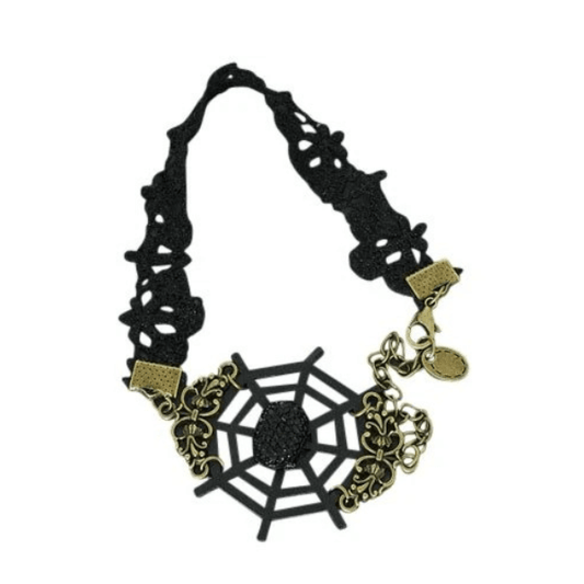 Vintage/gothic enkelbandje spiderweb zwart - Medase