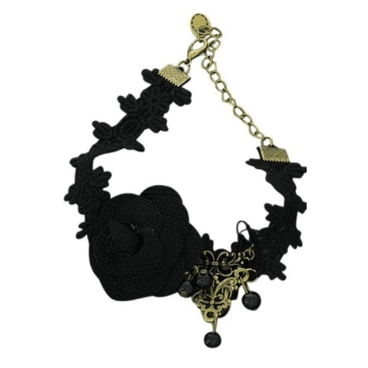 Vintage/gothic enkelbandje zwart - Medase