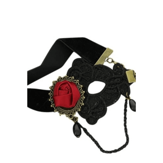 Vintage/gothic enkelbandje zwart/rood - Medase