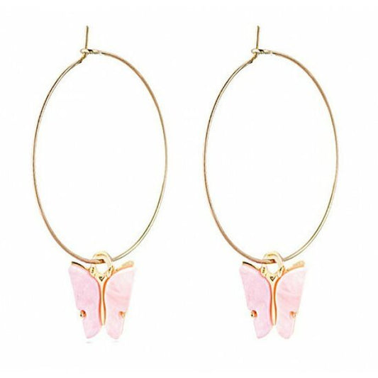 Vlinder hoops - Licht roze - Medase