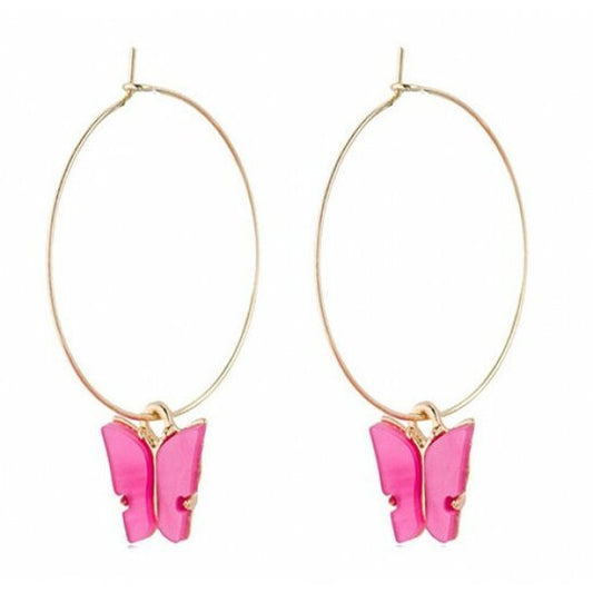 Vlinder hoops - Roze - Medase