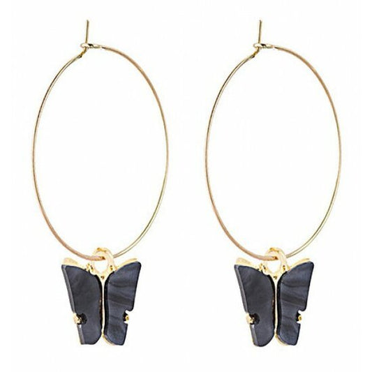 Vlinder hoops - Zwart - Medase