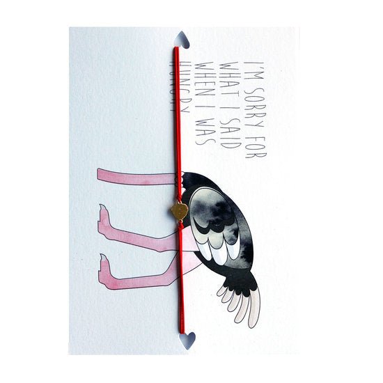 Wenskaart met armband - Sorry/rood - Medase