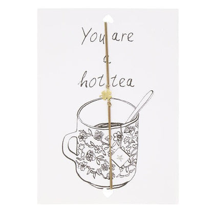 Wenskaart met armband - You are a hot tea / bruin - Medase