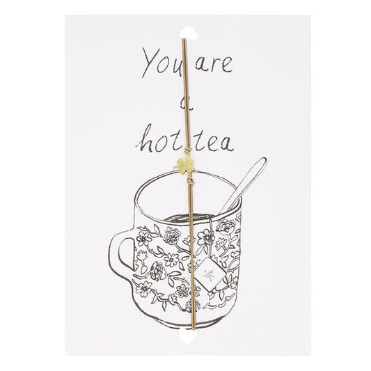 Wenskaart met armband - You are a hot tea / bruin - Medase
