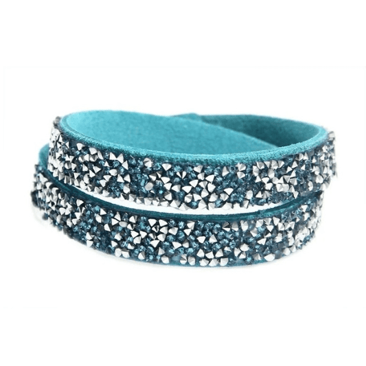 Wikkelarmband strass - Blauw - Medase