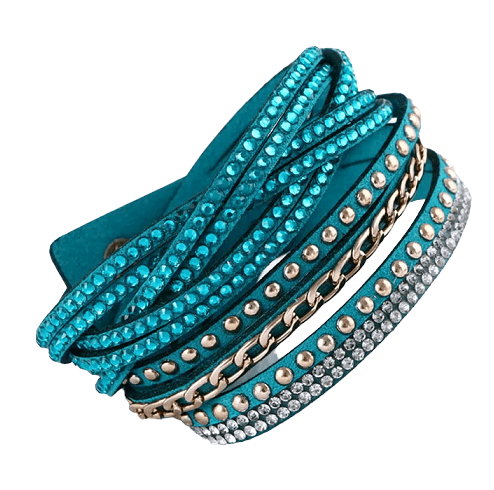 Wikkelarmband strass - Groen - Medase