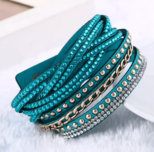 Wikkelarmband strass - Groen - Medase