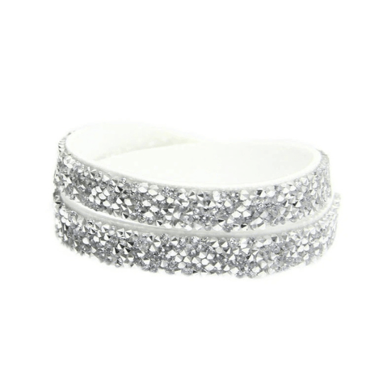 Wikkelarmband strass - Wit - Medase
