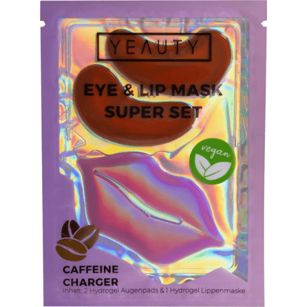 Yeauty Caffeine Charger Eye & Lip Mask Super Set met cafeïne hyaluronzuur en niacinamide