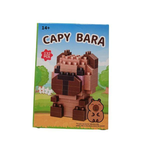 Zittende capybara bouwblokken set 132 stuks 14+ schattig bruin decoratie creatief